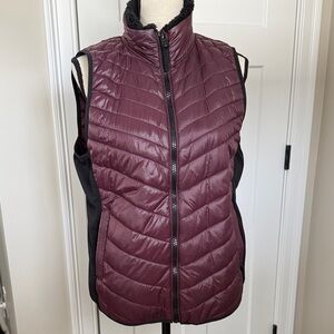 Workshop Republic Clothing Women's Quilted Vest - Burgundy and Black